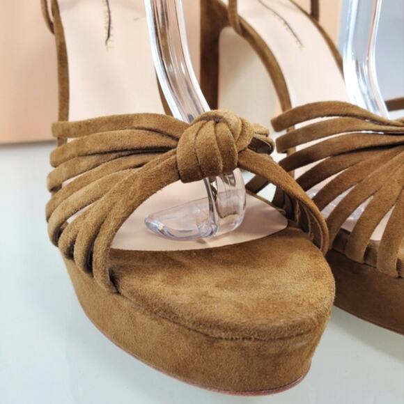 NWT$450 Loeffler Randall Rivka 120mm Suede Knot Platform Sandal Heels Sz 9.5 - Picture 8 of 16